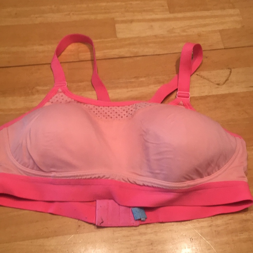 Neon pink and pink sports bra